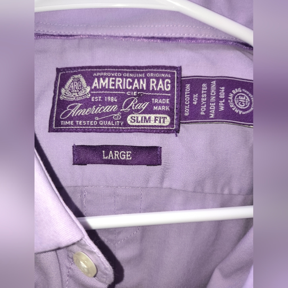 Rare nwot  American rag purple violet mens button down casual button down shirt - Picture 15 of 16